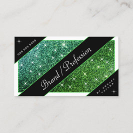 Cartão De Visita Estrelas brilhantes de brilho verde de olheira bri