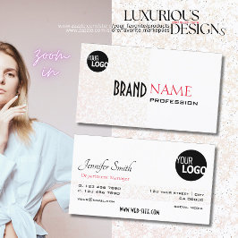 Cartão De Visita Estrelas brilhantes roxas do Pastel branco Elegant