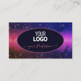 Cartão De Visita Estrelas de galáxias coloridas do Universo com log