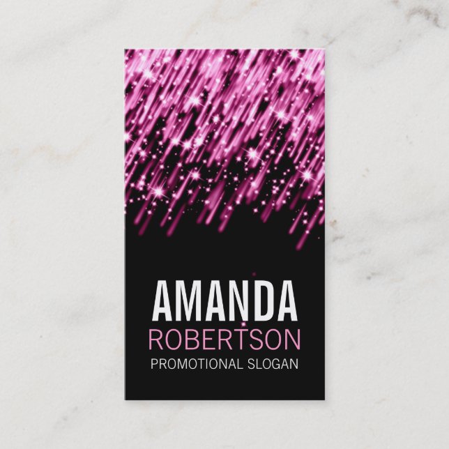 Cartão De Visita Estrelas de queda cor-de-rosa profissionais (Frente)