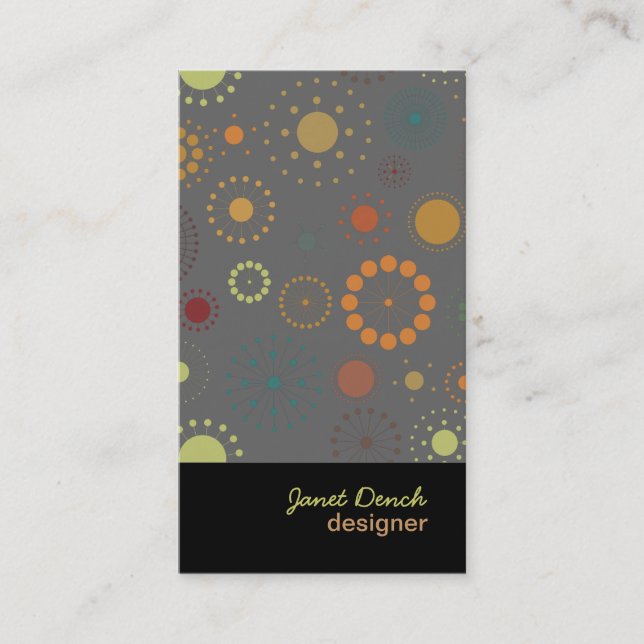 Cartão De Visita Estrelas de Retro PixDezines (Frente)