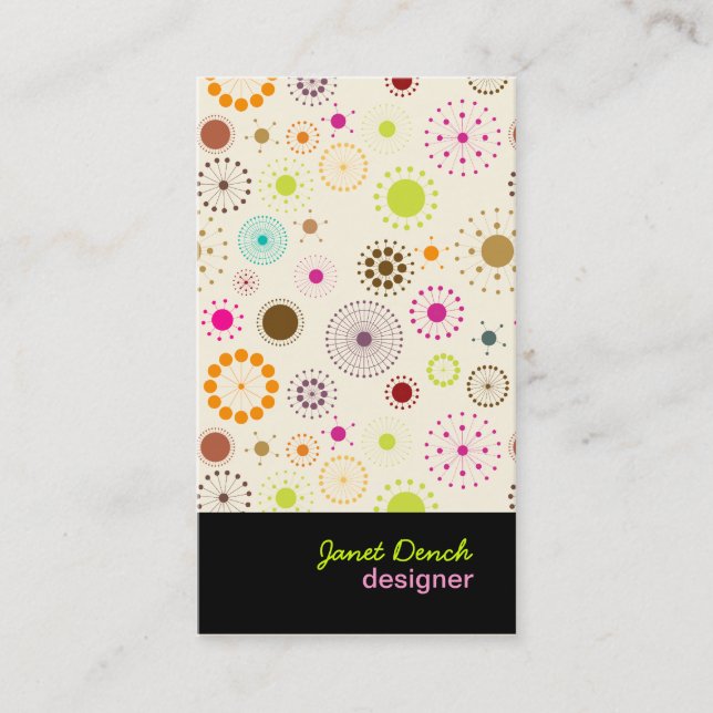 Cartão De Visita Estrelas de Retro PixDezines (Frente)