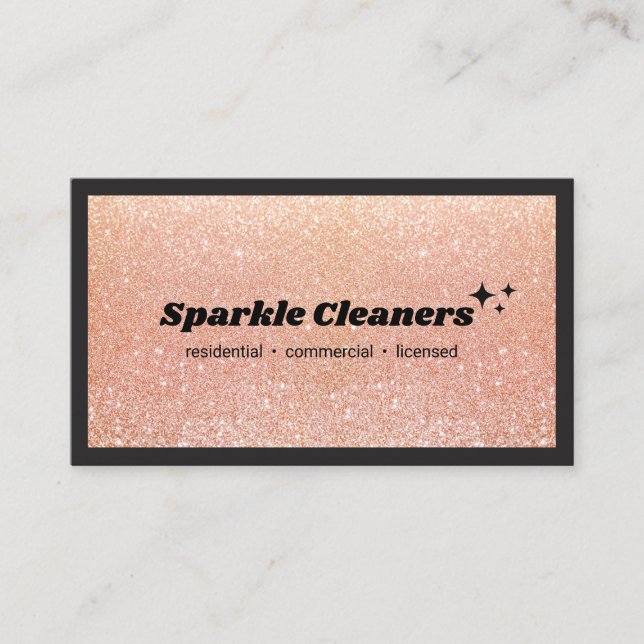 Cartão De Visita Estrelas do Serviço de Limpeza da Casa Glitter Dou (Frente)
