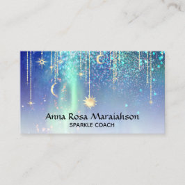 Cartão De Visita *~* Estrelas Douradas do Sol brilham Lua Celestial