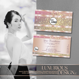 Cartão De Visita Estrelas Douradas e roxas cor-de-rosa somam Rosa d