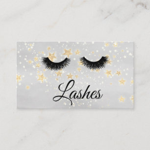 Cartão De Visita *~* Estrelas Douradas Meninas Lashes Extensões Bri