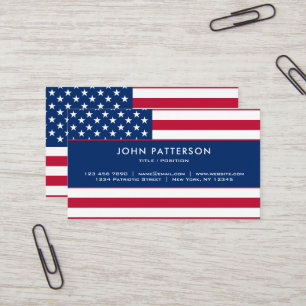Cartão De Visita Estrelas e faixas de bandeira americanas