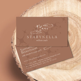 Cartão De Visita Estrelas Elegantes Terapia Energética Mãos Reiki