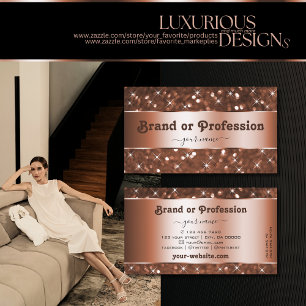 Cartão De Visita Estrelas Luminosas Glitter Glitter Douradas Elegan