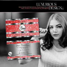 Cartão De Visita Estrelas Luminosas para Lata Vermelha e Prata de L