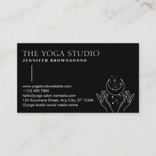 Cartão De Visita Estrelas Negras Curam Energia Mãos-Lua Espiritual