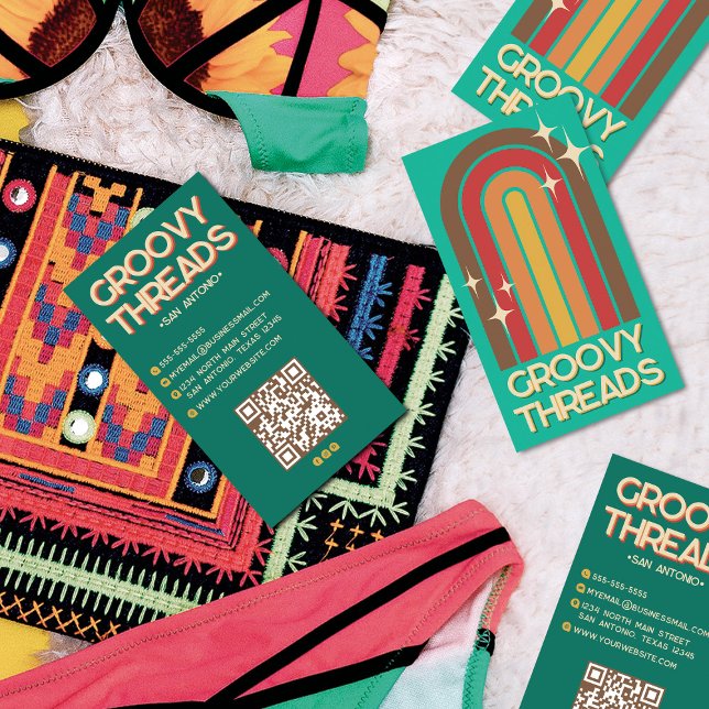 Cartão De Visita Estrelas retrorativas do arco-íris de arco-íris do (Criador carregado)