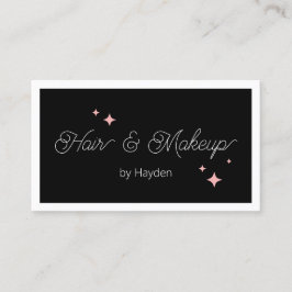 Cartão De Visita Estrelas Retrorísticas Cor-de-rosa, Beleza Preta