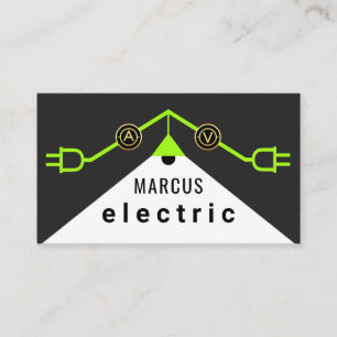 Cartão De Visita Estrutura de Fiação Elétrica Verde no Telhado