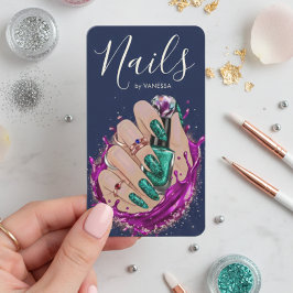 Cartão De Visita Estúdio Chic de Arte em Unhas Artista Manicure Azu
