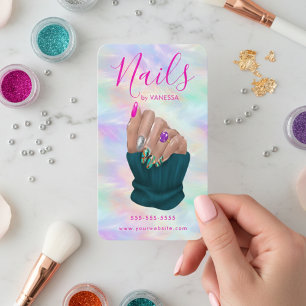 Cartão De Visita Estúdio de Arte de Unhas Artista Manicurista Ópalo