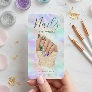 Cartão De Visita Estúdio de Arte de Unhas Opal Artista Manicure Est