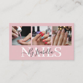 Cartão De Visita Estúdio de Artista de Unhas Foto Tipografia