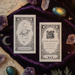 Cartão De Visita Estúdio de Astrologia Celestial Vintage Astrólogo