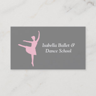 Cartão De Visita Estúdio de Ballet e Dança Ballerina Moderna Cinza
