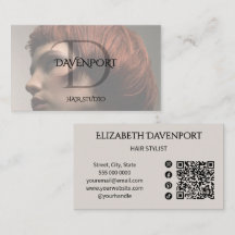 Estúdio de Cabelos Moderno Código Qr Foto Monogram