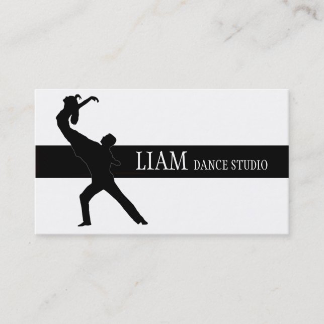 Cartão De Visita Estúdio de Dança Profissional, Instrutor (Frente)
