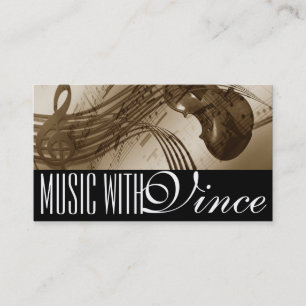 Cartão de Visita Estúdio de Música Professor de Vi