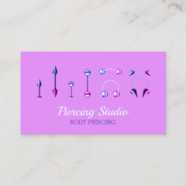 Cartão De Visita Estúdio de Piercing Corporal elegante