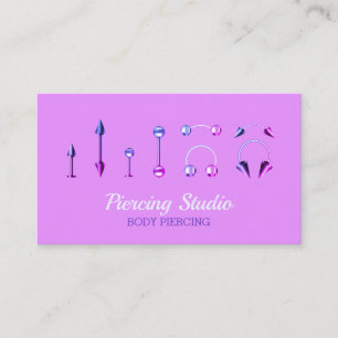 Cartão De Visita Estúdio de Piercing Corporal elegante