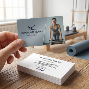 Cartão De Visita Estúdio de Pilates Comercial   Código de Barras Ci