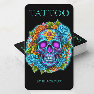 Cartão De Visita Estúdio de Tatuagem de Tatuadores Profissionais Ca