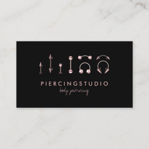Cartão De Visita Estúdio de Tatuagem Especialista em Piercing Rosa