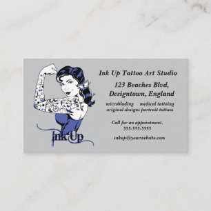 Cartão De Visita Estúdio de Tatuagem Ink Up