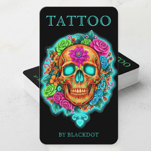 Cartão De Visita Estúdio de Tatuagem Marcas Profissionais Tatuadore