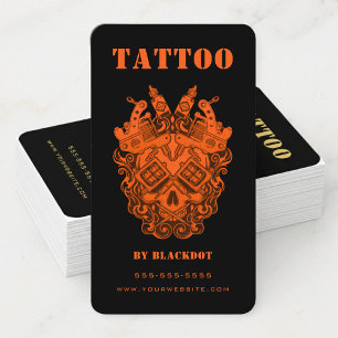Cartão De Visita Estúdio de Tatuagem Profissional de Tatuador Tatua
