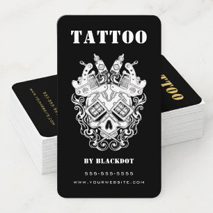 Cartão De Visita Estúdio de Tatuagem Profissional Tatuador Loja de