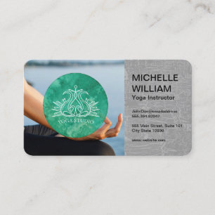 Cartão De Visita Estúdio de Yoga Meditação Bem-Estar Mental