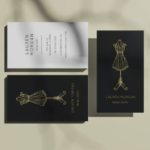 Cartão De Visita Estúdio Vintage Couture Black E Dourado