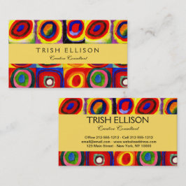 Cartão De Visita Estudo de cor de Kandinsky Quadrados Círculos Arte