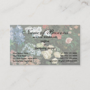 Cartão De Visita Estudo de Flores por Bazille, Vintage Floral Art