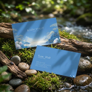 Cartão De Visita Ethereal Chinoiserie Paisagem Azul Floral Branca