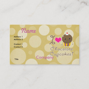 Cartão De Visita Eu Amo Cupcakes de Chocolate