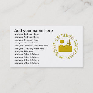 Cartão De Visita Eu amo o deserto