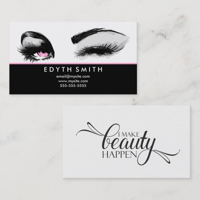 Cartão De Visita Eu faço a beleza acontecer (Frente/Verso)