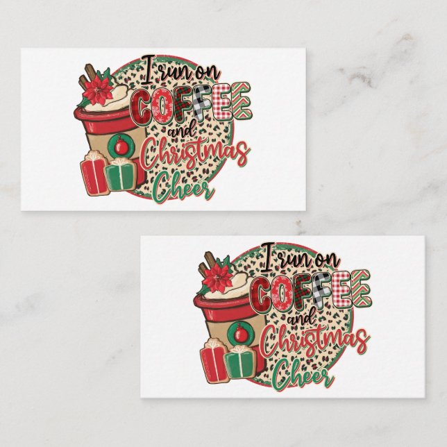 Cartão De Visita Eu Funciono Com Café E Alegria De Natal (Frente/Verso)