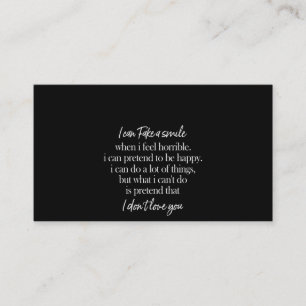 Cartão De Visita eu posso fingir um sorriso