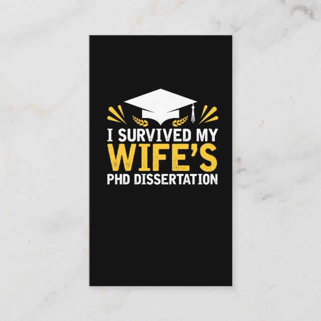 Cartão De Visita Eu sobrevivi à dissertação do PhD da minha esposa (Frente)