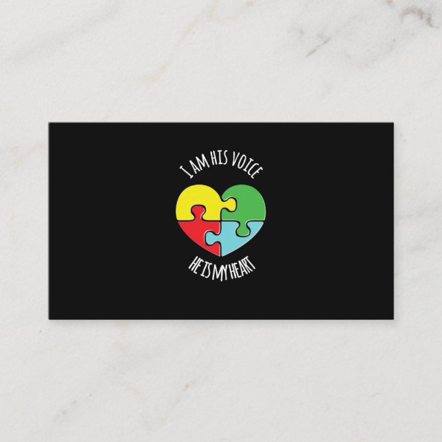 Cartão De Visita Eu Sou Sua Voz Autismo Sensibilização Camiseta Mãe (Frente)