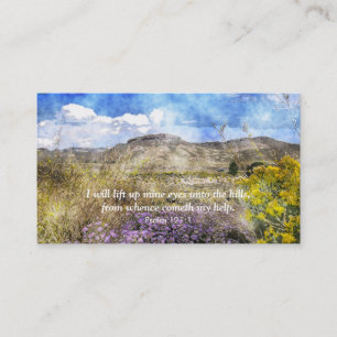 Cartão De Visita "Eu vou levantar os meus olhos" Bíblia verso negóc