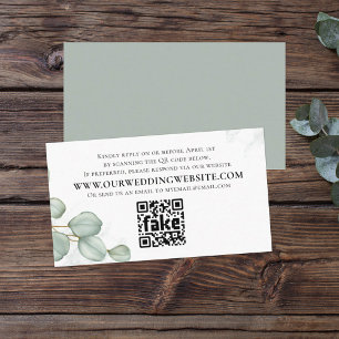 Cartão De Visita Eucalyptus elegante deixa um simples código QR de